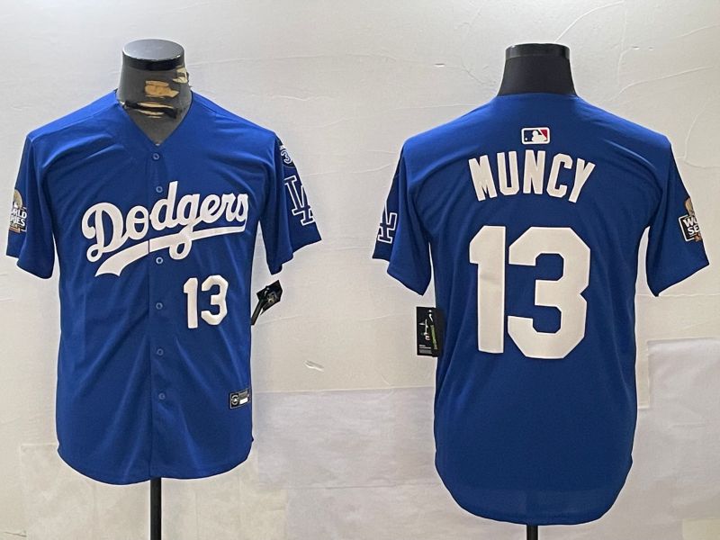 Men Los Angeles Dodgers #13 Muncy Blue Game 2024 Nike MLB Jersey style 11201